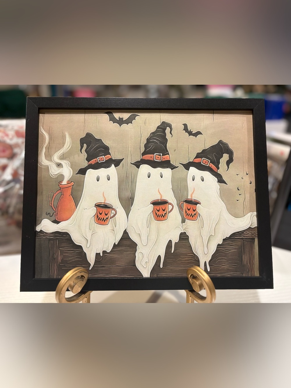 Halloween Framed 8x10 Ghost Trio Wall Art
